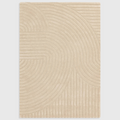 Alvo Rugs Hagia Sand rug featuring a beige geometric pattern with cut and loop wool pile in a contemporary style.