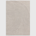 Alvo Rugs Hagia silver wool rug with geometric cut and loop pile pattern in a contemporary grey aesthetic