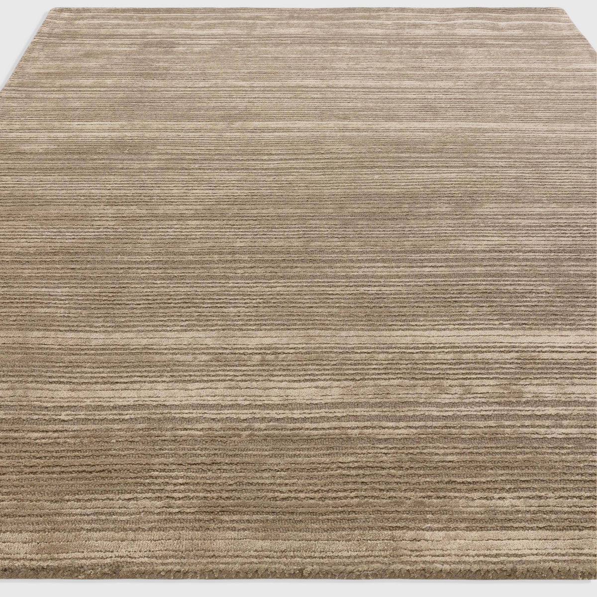 Alvo Rugs Henlee sage green hand-woven wool and viscose rug with high-low cut and loop textured organic lines.
