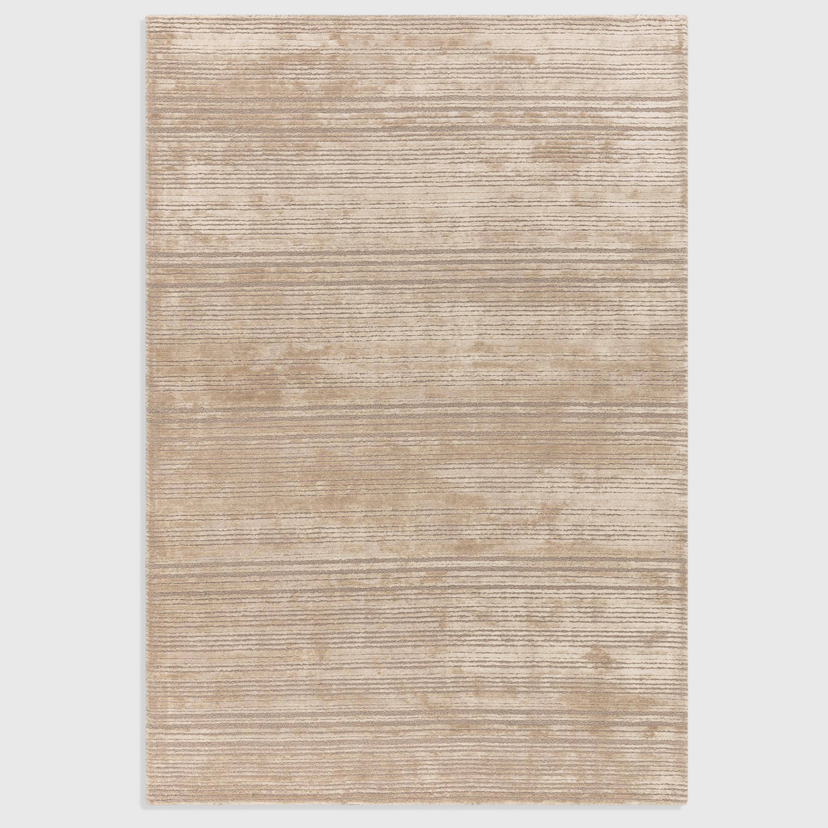 Alvo Rugs Henlee sand beige hand-woven wool and viscose rug with textured cut and loop pile organic line pattern