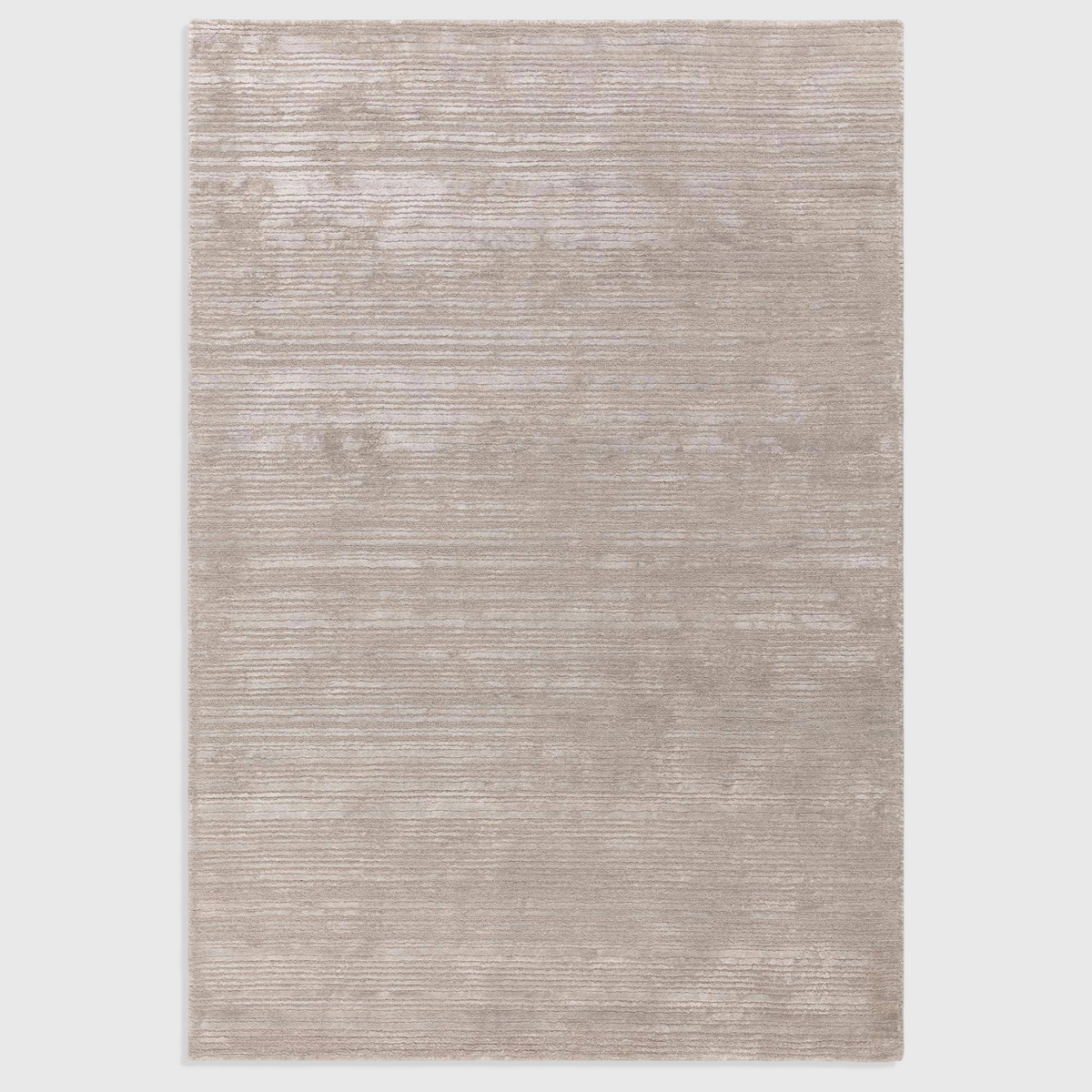 Alvo Rugs Henlee silver hand-woven wool and viscose rug with a textured high-low cut and loop pile design.