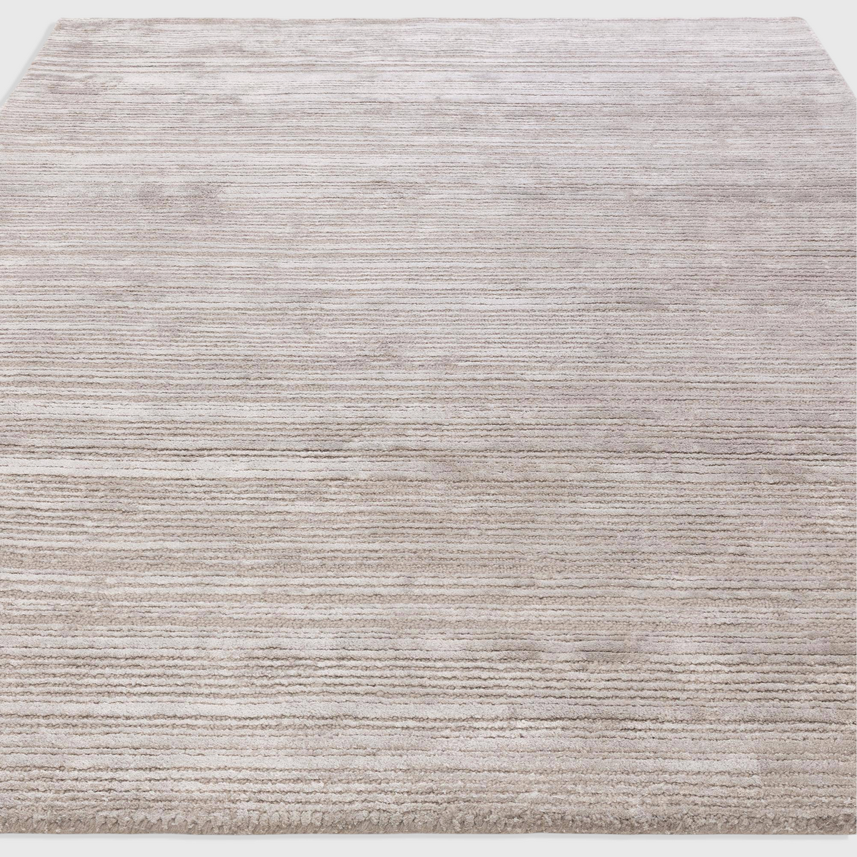 Alvo Rugs Henlee silver hand-woven wool and viscose rug with a textured high-low cut and loop pile finish.