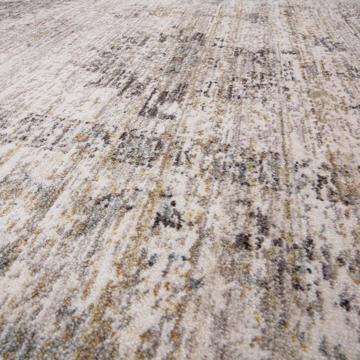 Alvo Rugs Jaspere Ja02 area rug in beige and natural tones with a distressed antique-inspired pattern and low pile.