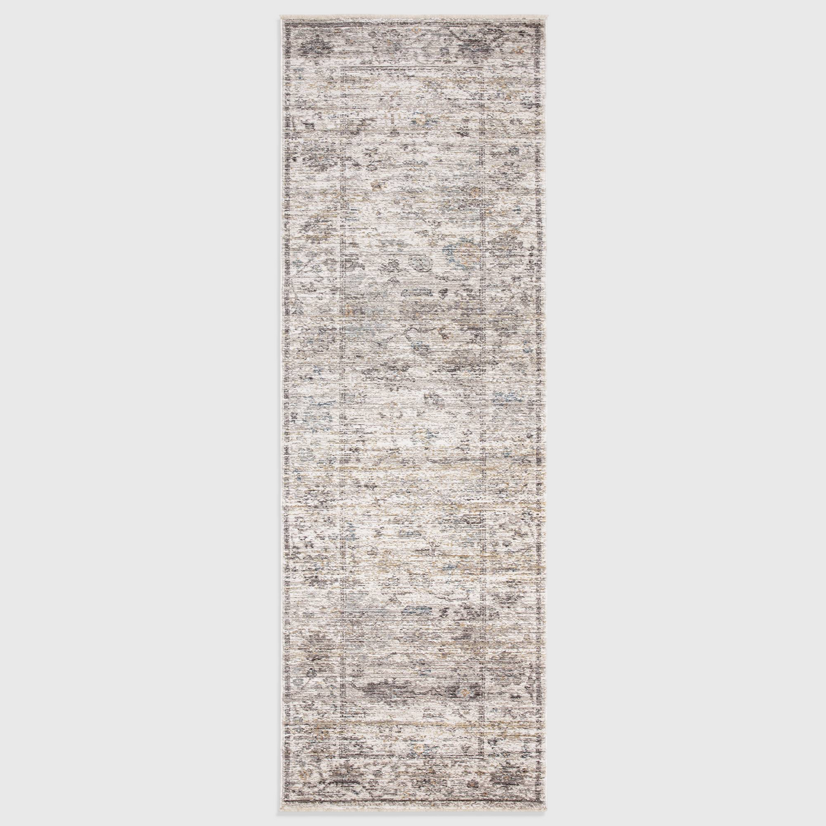 Alvo Rugs Jaspere Ja02 runner rug in beige and natural tones with a classic antique-inspired distressed pattern.
