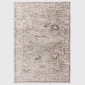 Alvo Rugs Jaspere Ja04 grey and silver polyester area rug with an antique-inspired overdyed pattern and low pile.