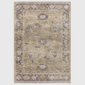 Alvo Rugs Jaspere Ja06 rug featuring a vintage-inspired yellow and grey distressed floral pattern in polyester.