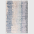 Alvo Rugs Junow aquamarine hand-woven viscose rug with abstract blue and grey striped pattern