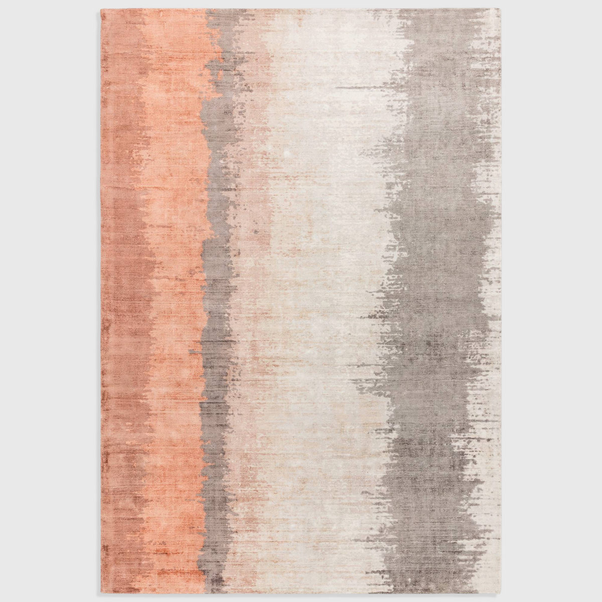 Alvo Rugs Junow Ginger rug featuring an abstract orange and grey gradient design in soft hand-woven viscose.