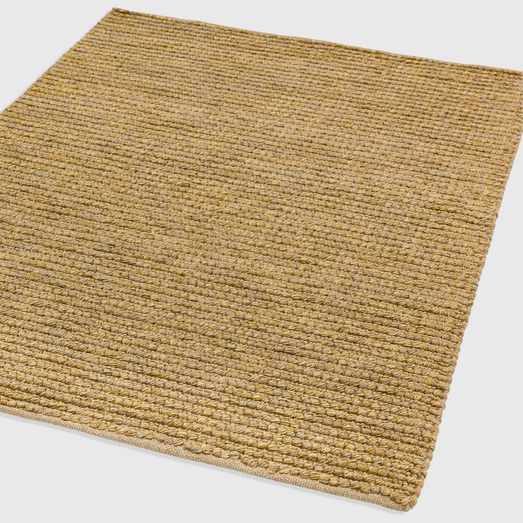 Alvo Rugs Juta Loop natural hand-woven rug with a textured flatweave design in a warm beige tone