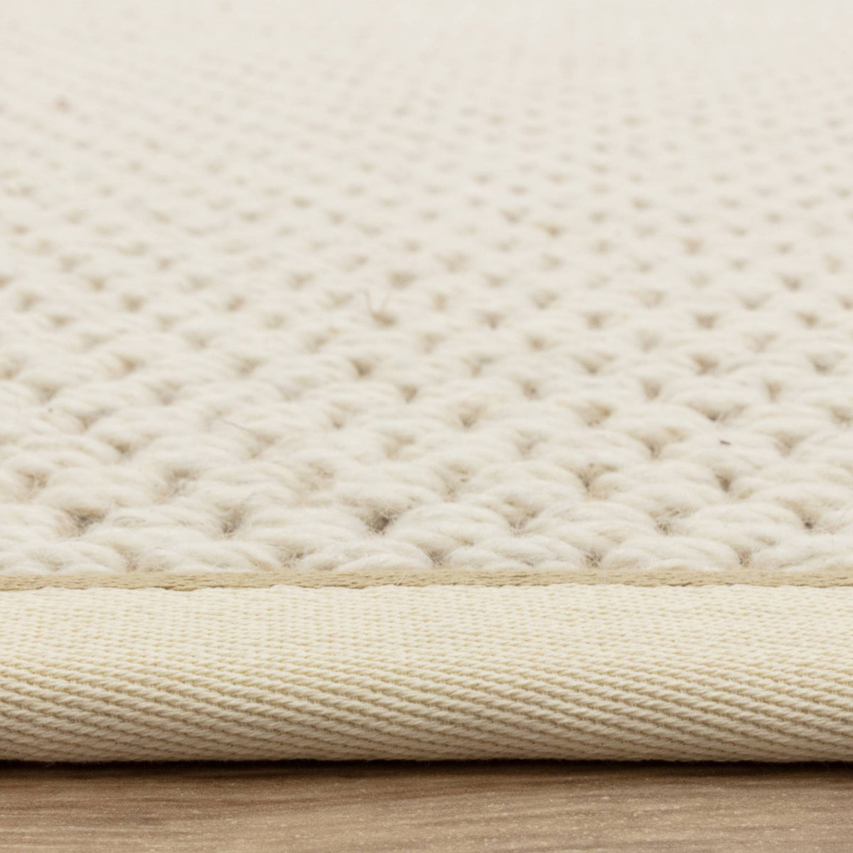 Kenza Double Loop Cream Linen Rug