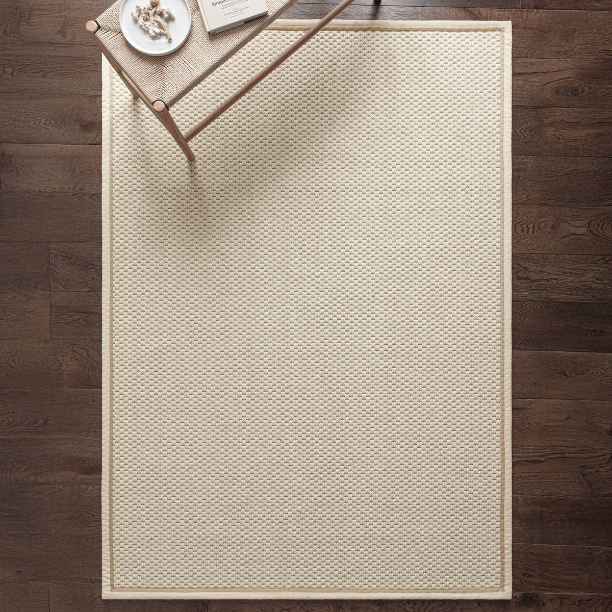 Kenza Double Loop Cream Linen Rug