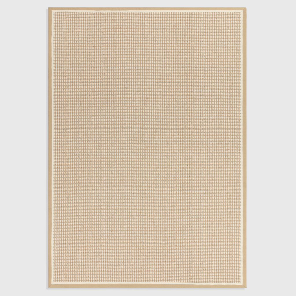 Alvo Rugs Kori Loop cream jute and wool flatweave rug with a cotton border and textured loop pattern