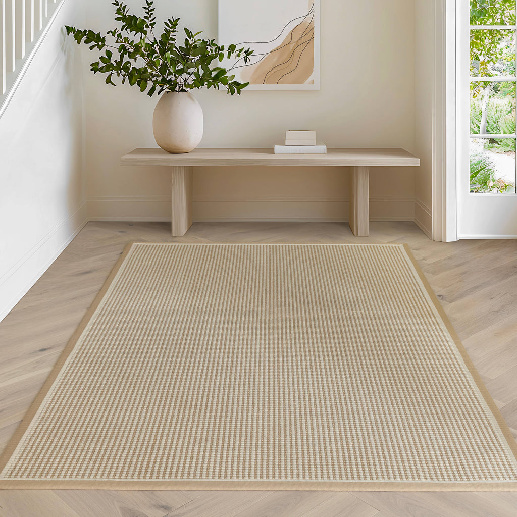 Kenza Loop Linen Cream Rug
