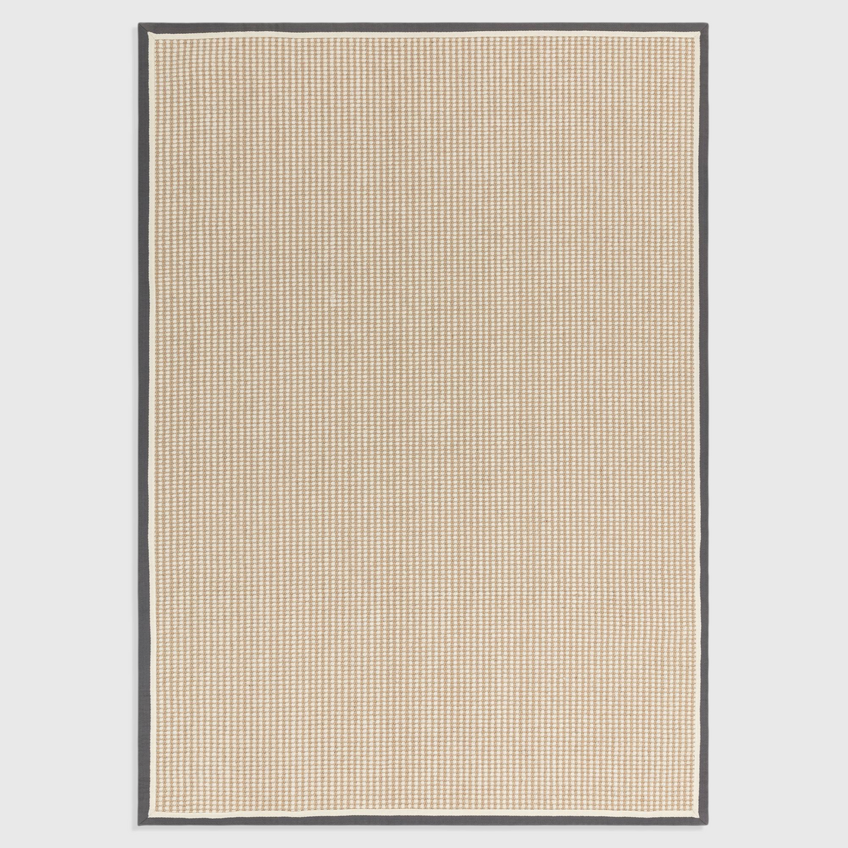 Alvo Rugs Kori Loop slate and cream flatweave rug made from jute and wool with a dark border