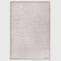 Alvo Rugs Lorentz La02 grey and silver boho area rug with a textured checkerboard pattern and subtle self-fringing.