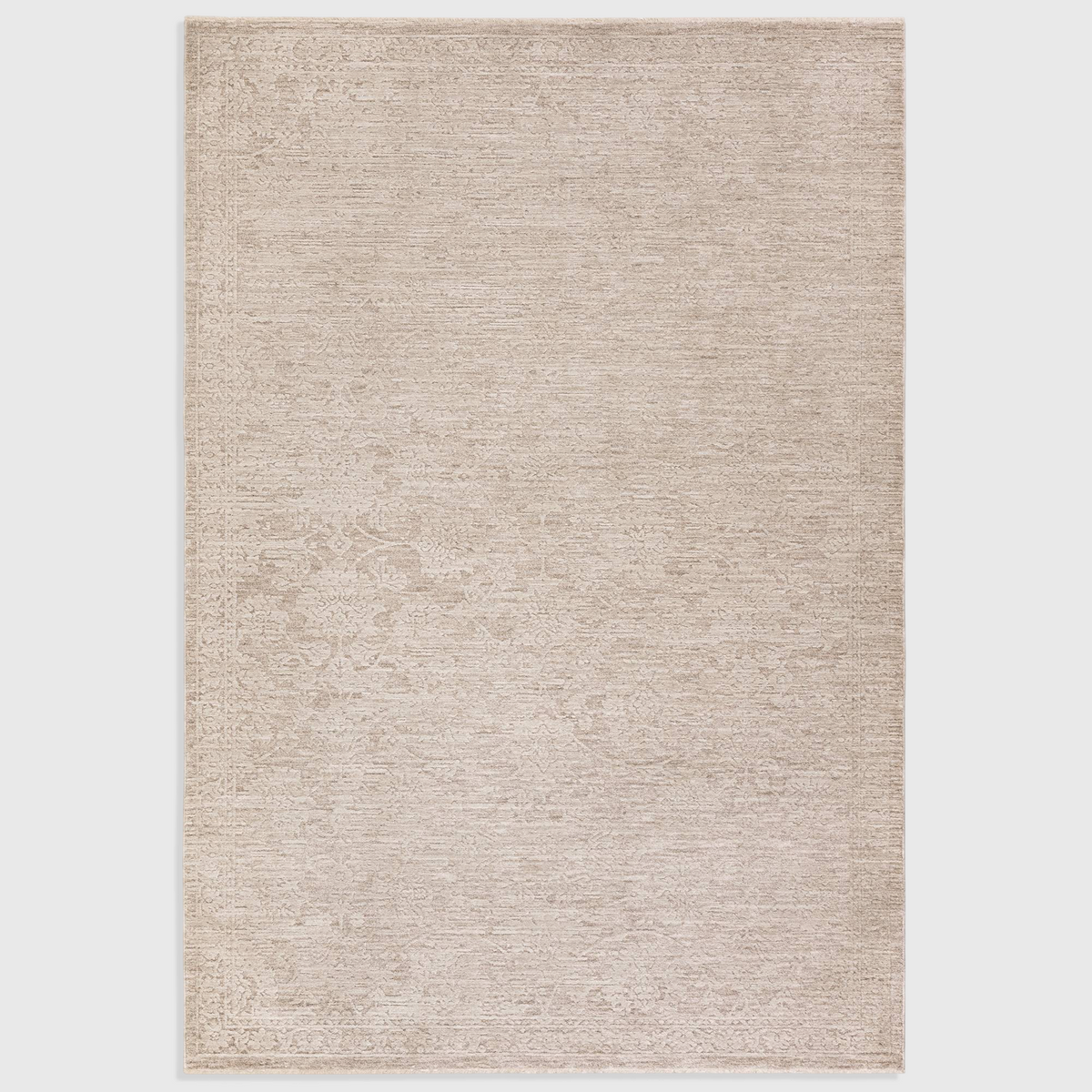 Alvo Rugs Lorentz La04 beige boho rug with tonal textured pattern and soft polyester pile for a cozy home interior