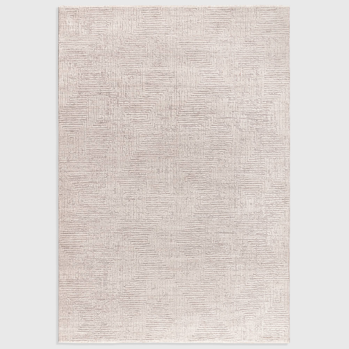 Alvo Rugs Lorentz La05 grey silver boho area rug with textured geometric pattern and soft polyester pile
