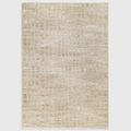 Alvo Rugs Lorentz La07 beige area rug with a textured geometric pattern and soft polyester pile in a boho style.