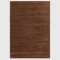 Alvo Rugs Lina Cocoa rug in brown wool with a textured high-low pile and horizontal ridged design