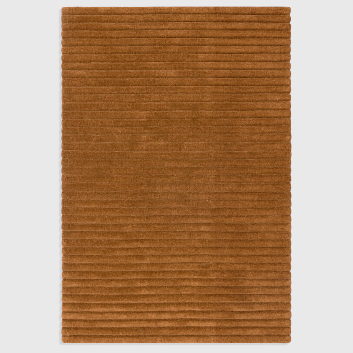 Alvo Rugs Lina Gold hand-woven wool rug featuring a textured ridged high-low pile in a warm yellow-gold tone.