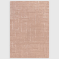 Alvo Rugs Maize Blush hand-tufted wool rug featuring a soft pink geometric high-low pile maze pattern.