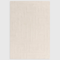 Alvo Rugs Maize cream hand-tufted wool rug with a subtle high-low geometric maze pattern for a contemporary look.