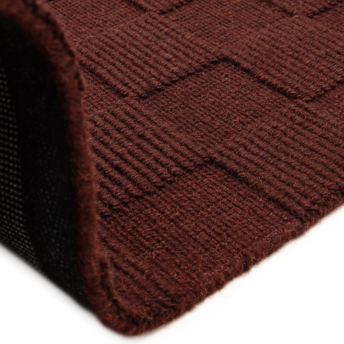 Check Burgundy Rug