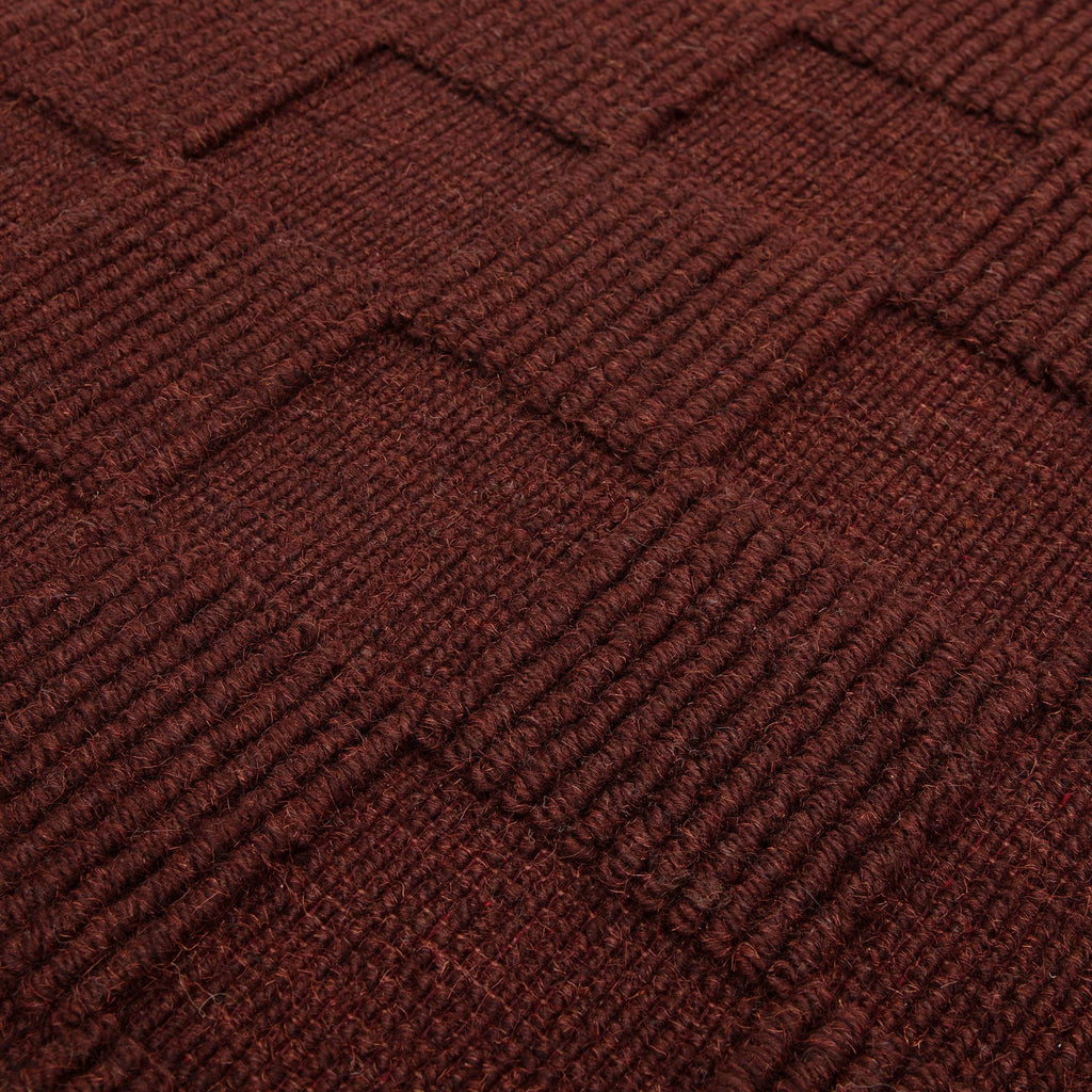 Check Burgundy Rug