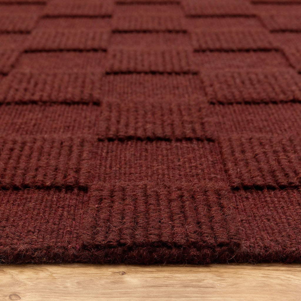 Check Burgundy Rug