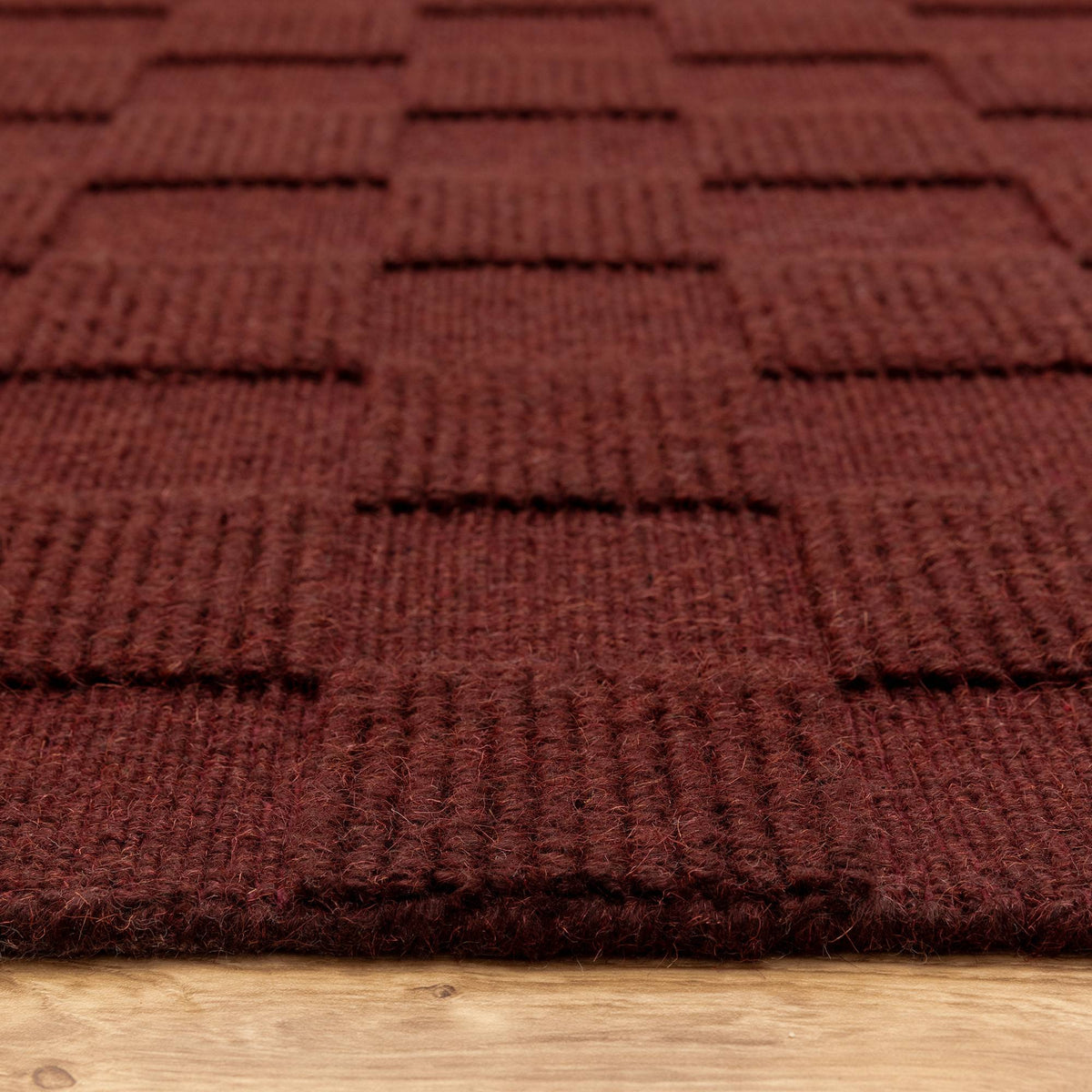 Check Burgundy Rug