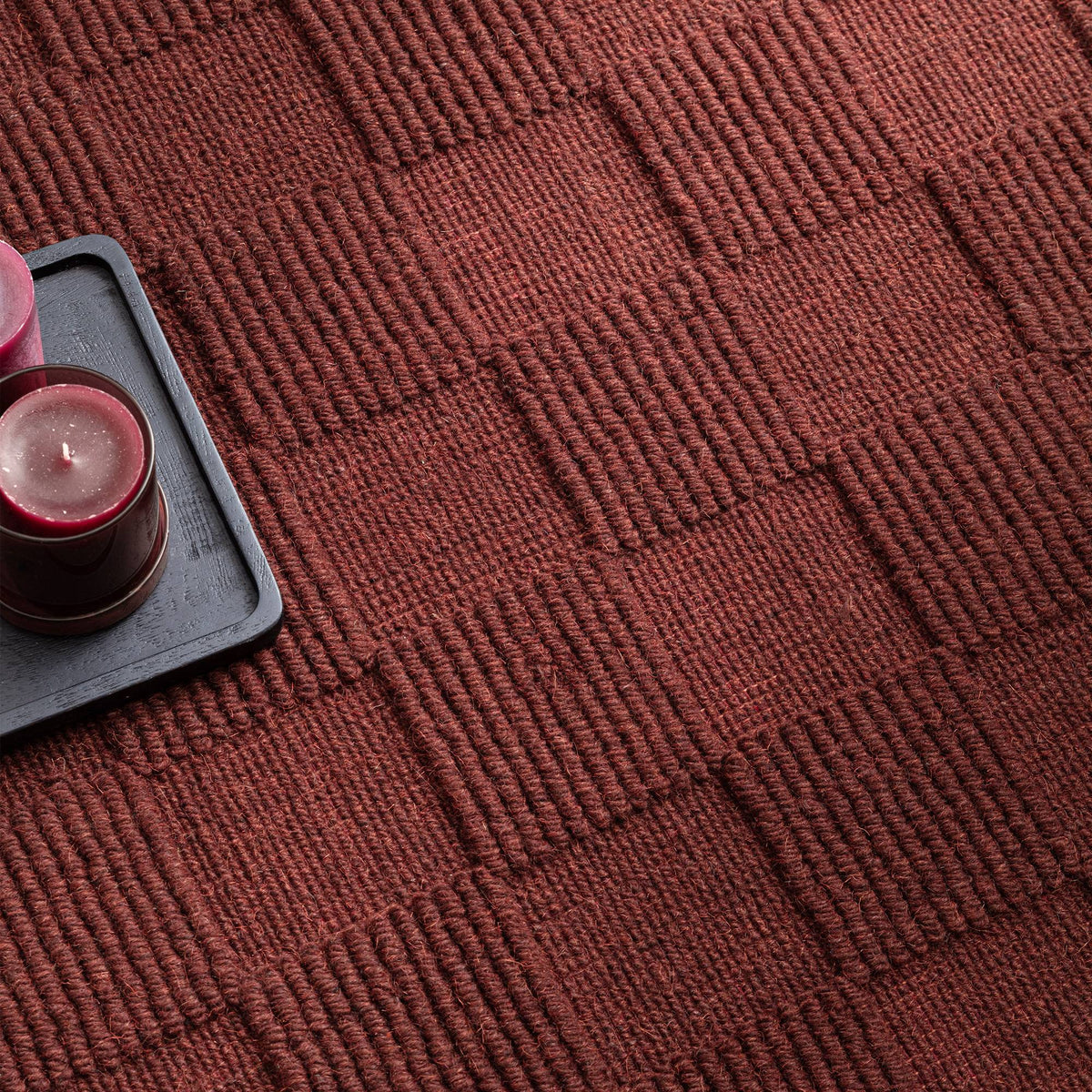 Check Burgundy Rug