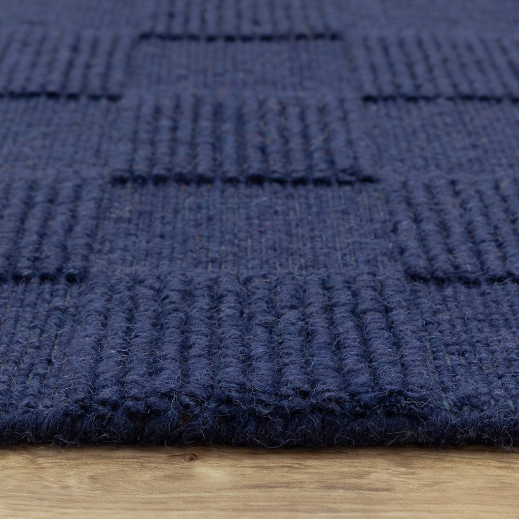Check Cobalt Rug