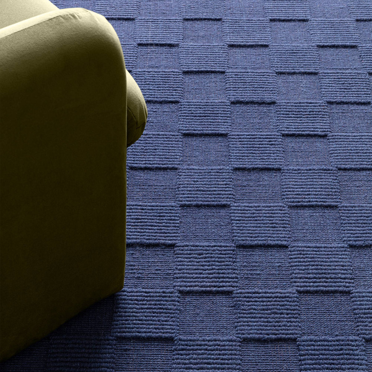 Check Cobalt Rug