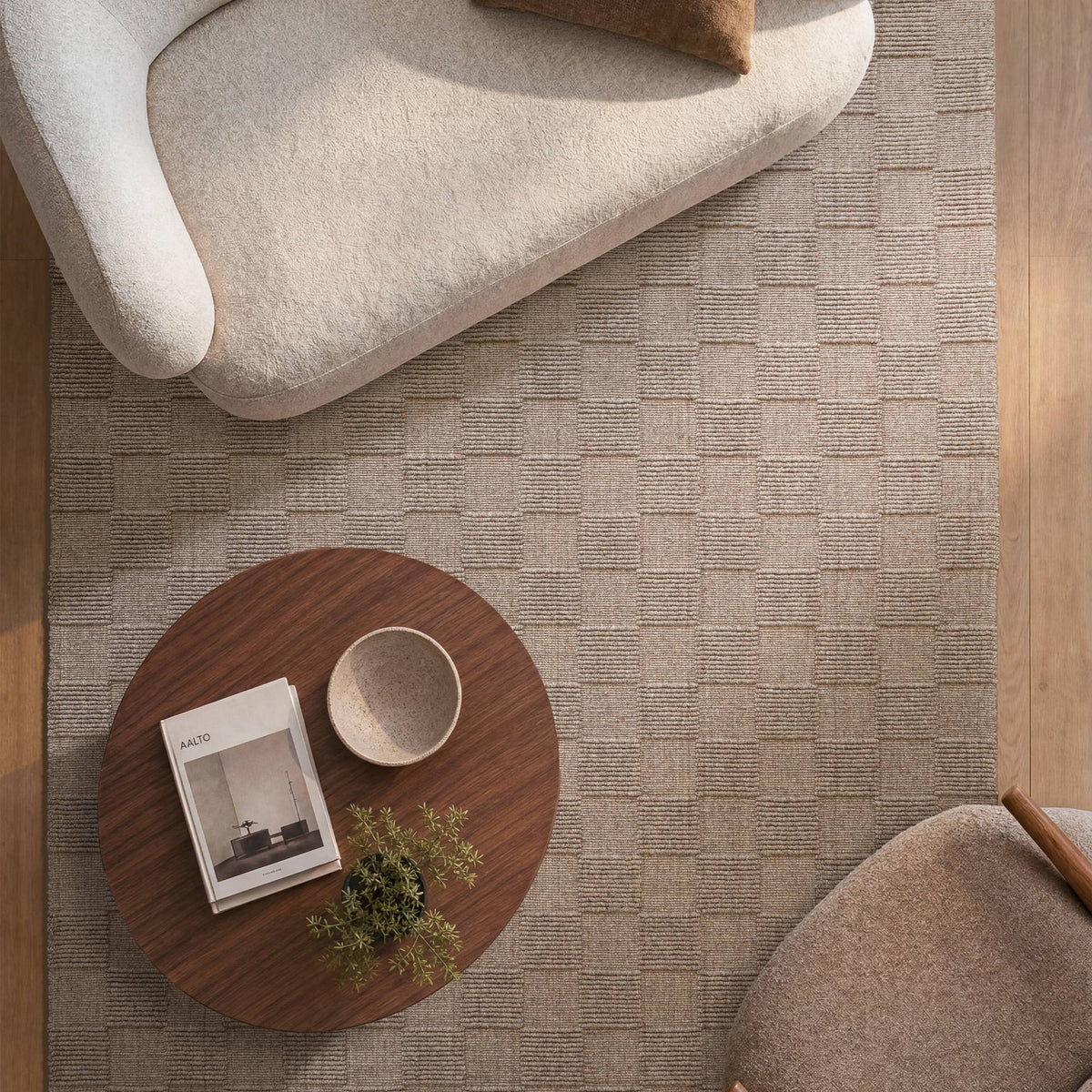 Check Natural Rug
