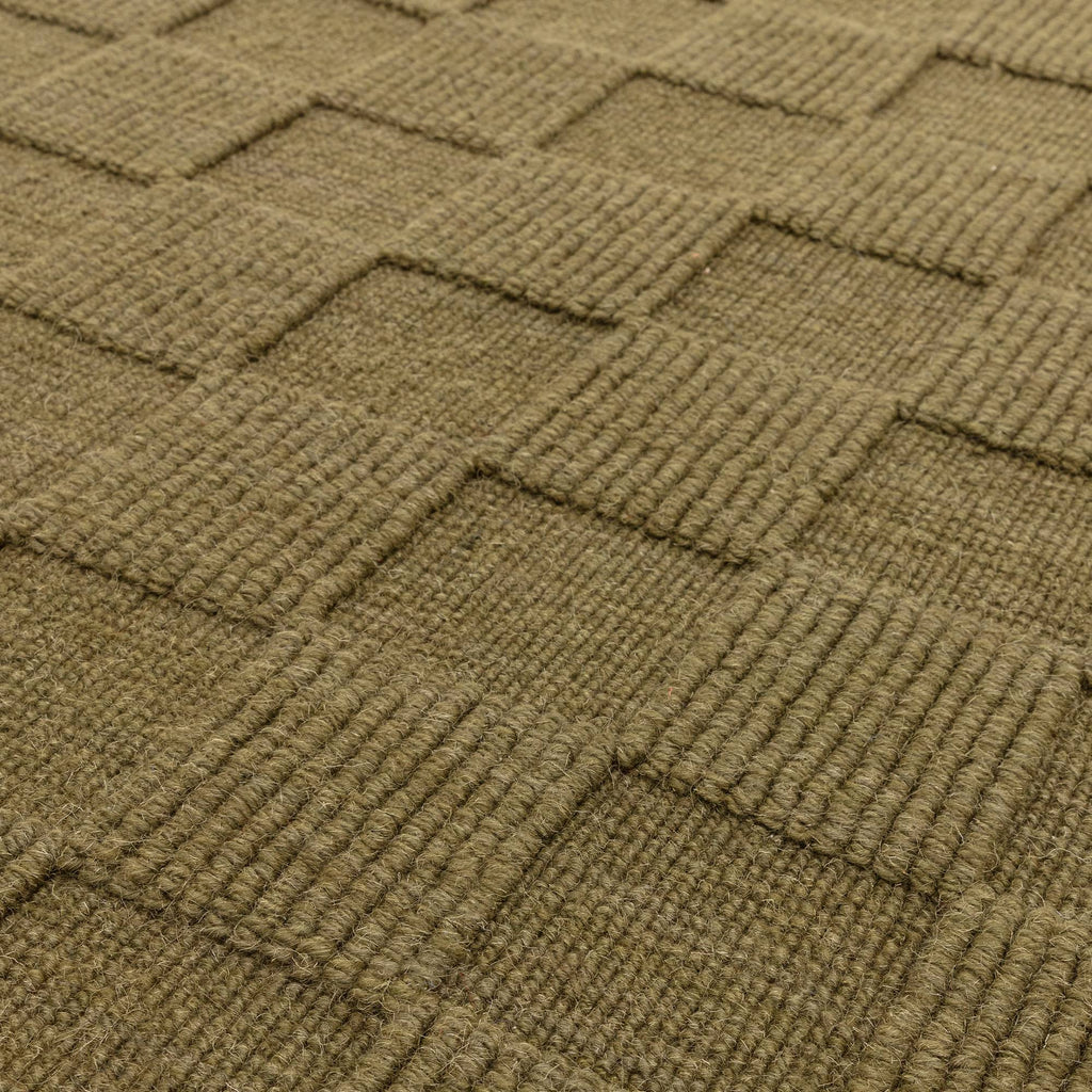 Check Olive Rug