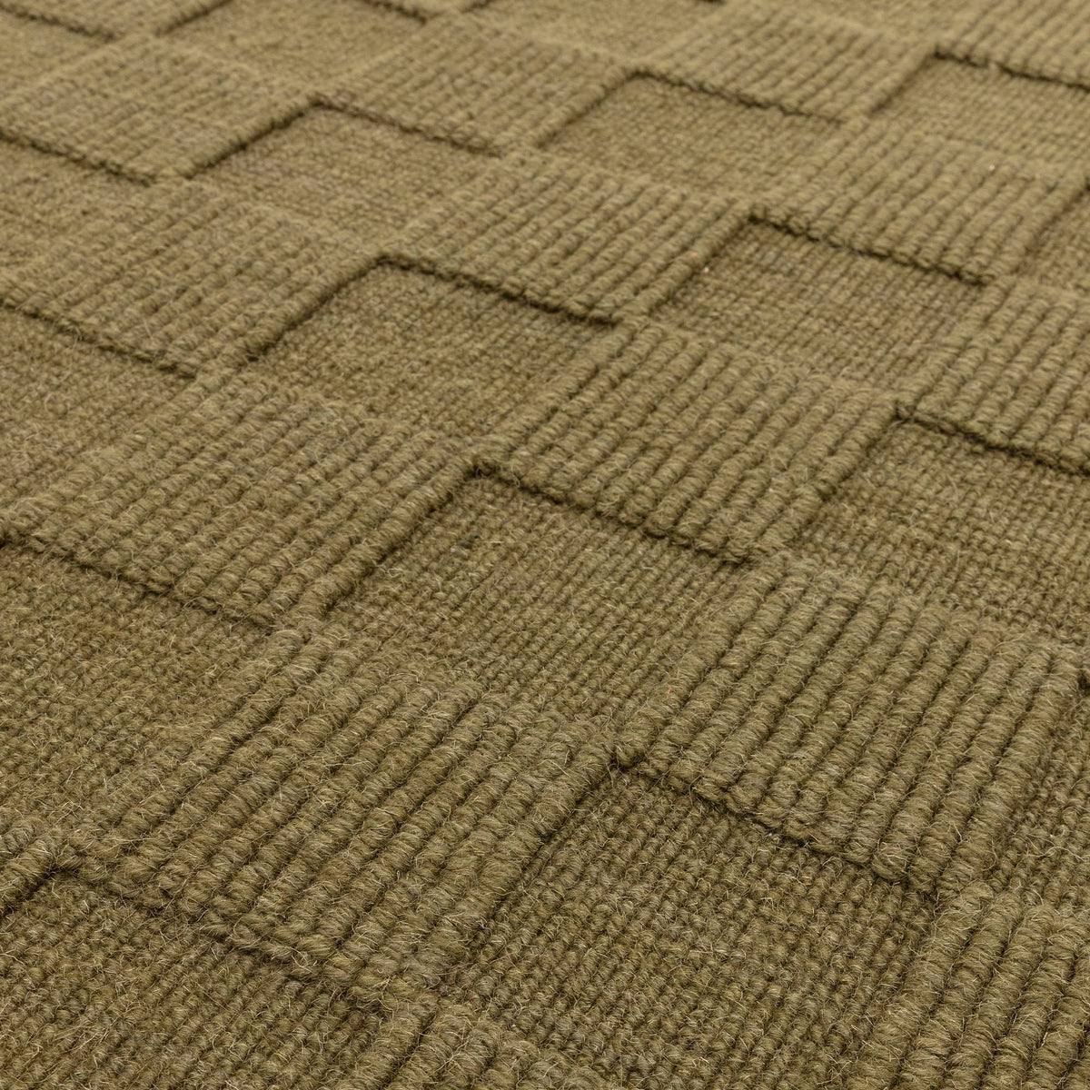Check Olive Rug
