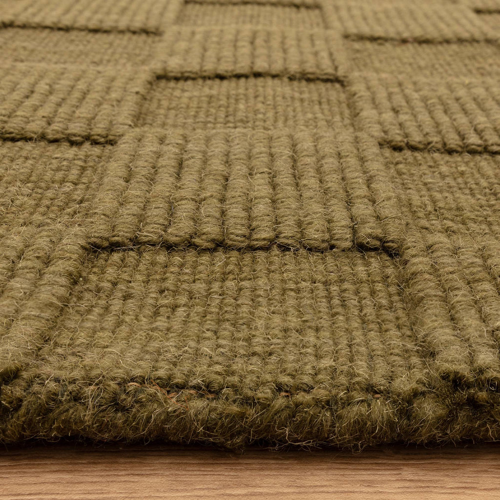 Check Olive Rug
