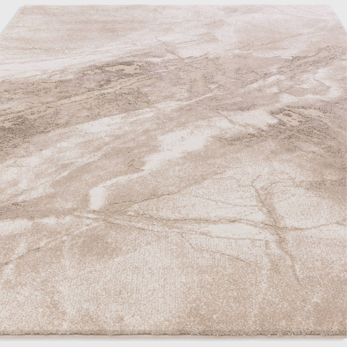 Alvo Rugs Miraga Haze beige shaggy rug with high-low pile and natural marble-inspired pattern
