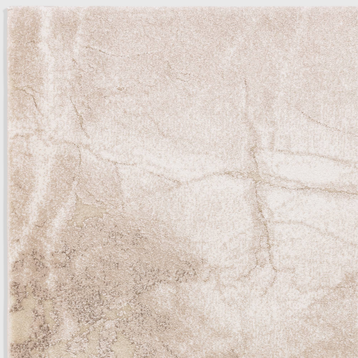 Alvo Rugs Miraga Haze beige shaggy rug with a high-low pile and natural abstract pattern for a soft textured look.