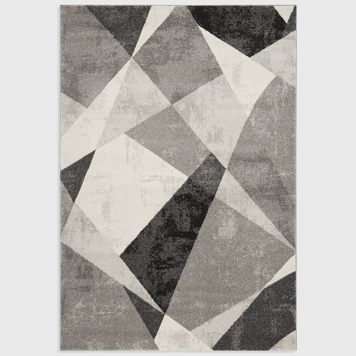 Alvo Rugs Novella Nv02 grey and silver geometric area rug with a modern abstract pattern and durable polypropylene pile.