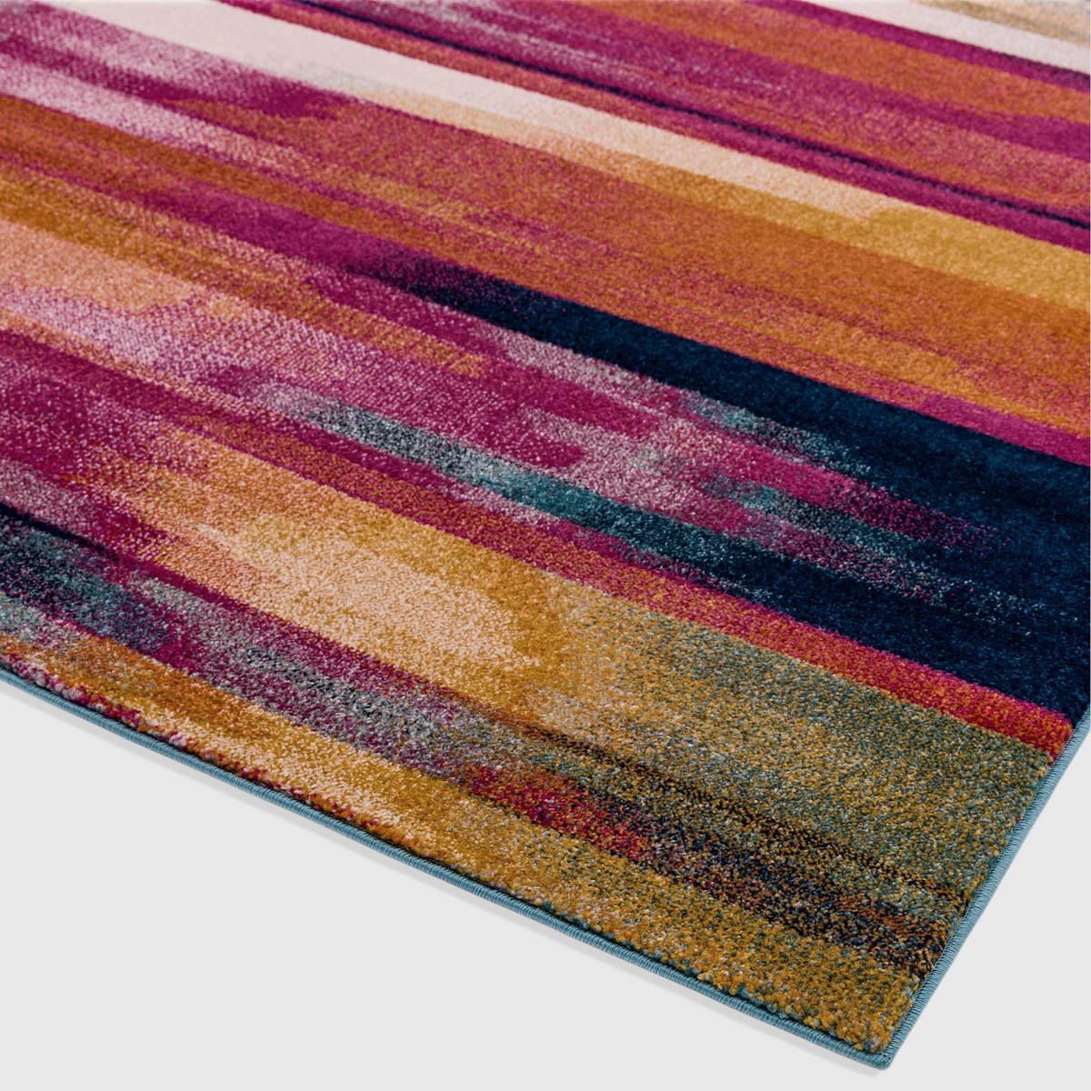 Alvo Rugs Novella Nv05 multi-coloured abstract stripe rug with a soft polypropylene pile and durable machine-woven finish