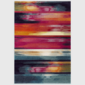 Alvo Rugs Novella Nv05 multi-coloured abstract stripe rug with a soft polypropylene pile for modern home interiors.