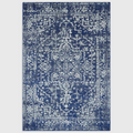 Alvo Rugs Novella antique navy blue area rug with a classic distressed medallion pattern and durable polypropylene pile