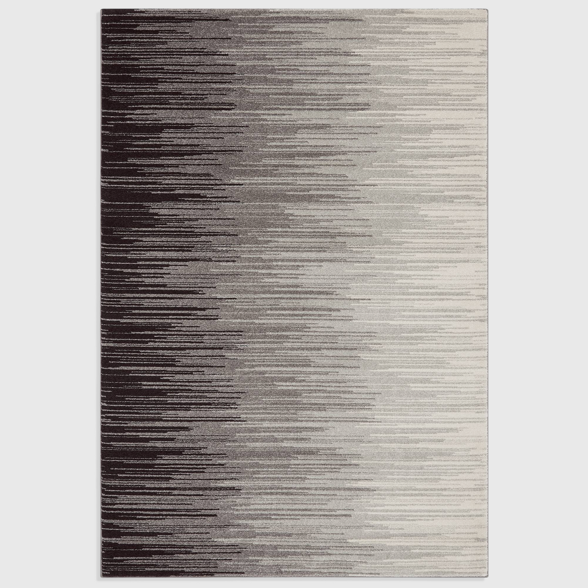 Alvo Rugs Novella Nv13 ombre grey rug with a modern horizontal gradient pattern and durable polypropylene pile.