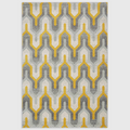 Alvo Rugs Novella Nv14 geometric area rug featuring a modern yellow and grey chevron pattern in soft polypropylene.