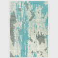 Alvo Rugs Novella Nv15 painterly abstract rug in duck egg blue and grey, machine woven from soft polypropylene.