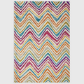 Alvo Rugs Novella Nv21 Rhythm multi-coloured chevron pattern rug with a soft polypropylene cut pile finish.