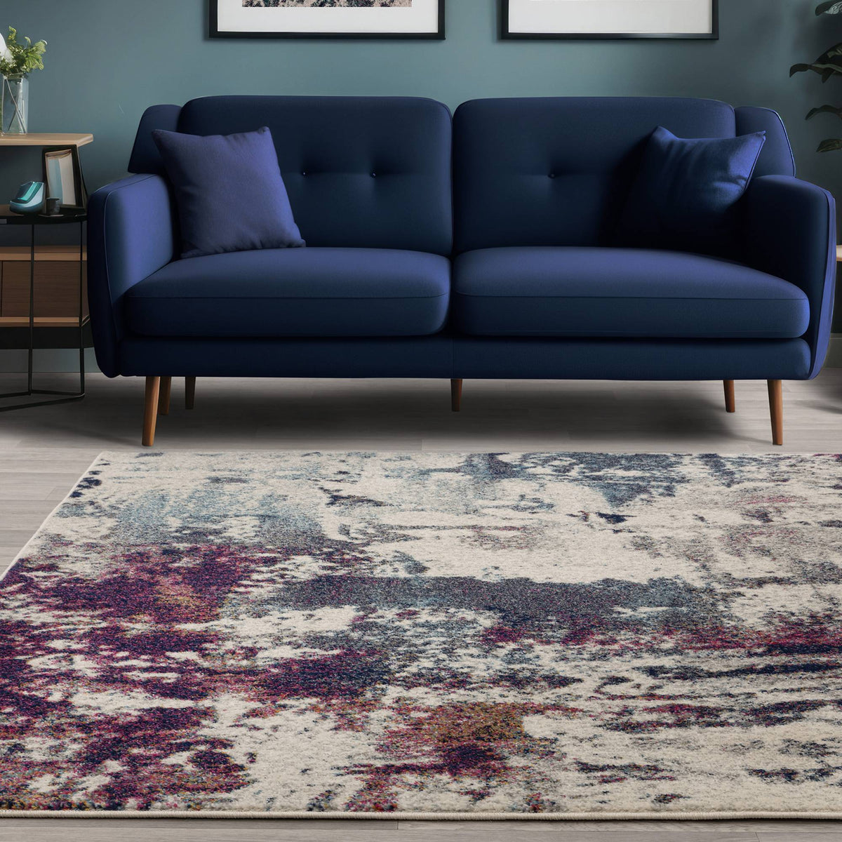 Novia Abstract Navy Multi Rug