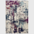 Alvo Rugs Novella Nv23 abstract area rug featuring a vibrant navy, purple, and cream distressed pattern.