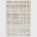 Alvo Rugs Novella Nv31 grey and silver grid pattern area rug with a modern machine-woven polypropylene cut pile.